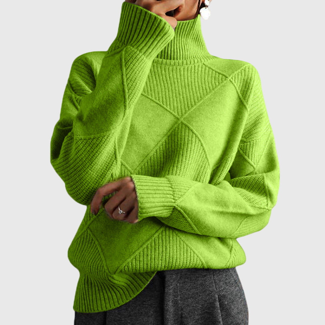 Women's Chic Oversized Ribbed Knit Turtleneck Sweater