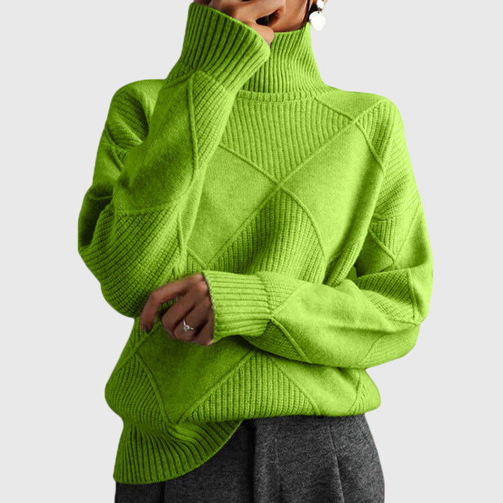 Women's Chic Oversized Ribbed Knit Turtleneck Sweater