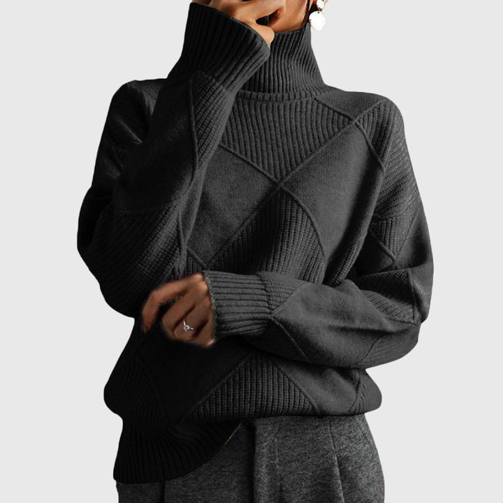 Women's Chic Oversized Ribbed Knit Turtleneck Sweater