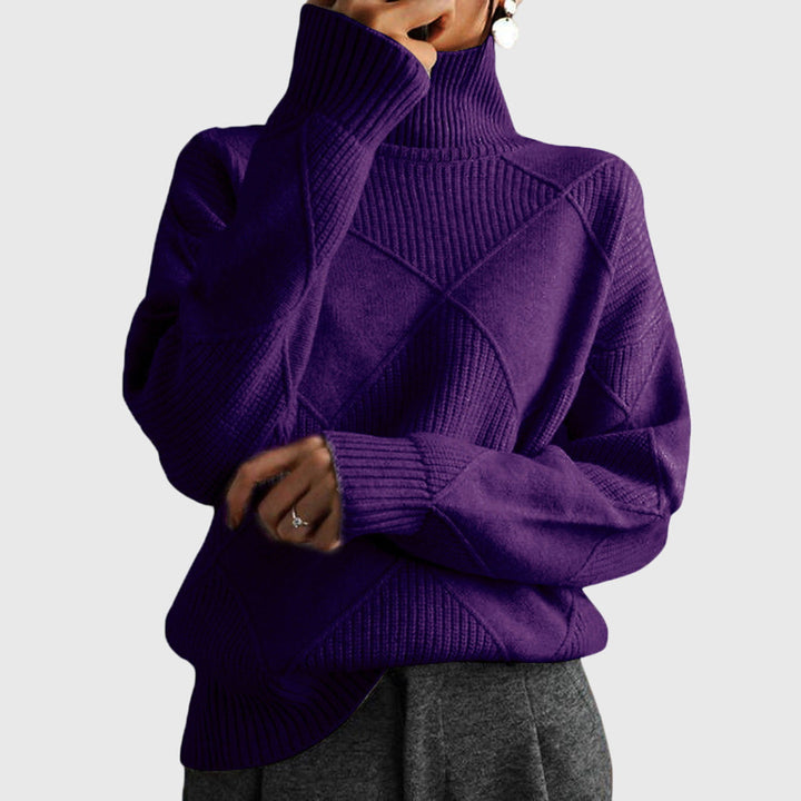 Women's Chic Oversized Ribbed Knit Turtleneck Sweater