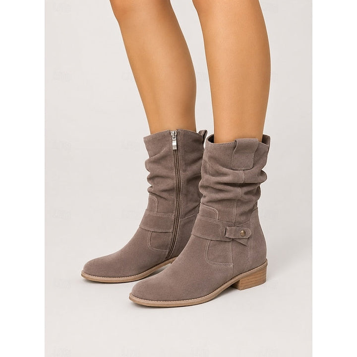 Women's Effortless Suede Ankle Boots with Block Heel
