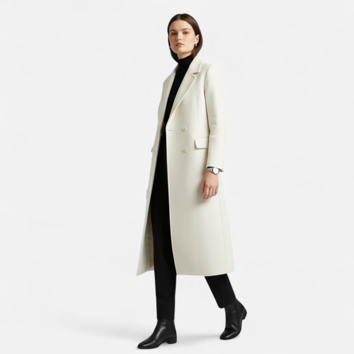 Women's Flattering Double Breasted Long Trench Coat