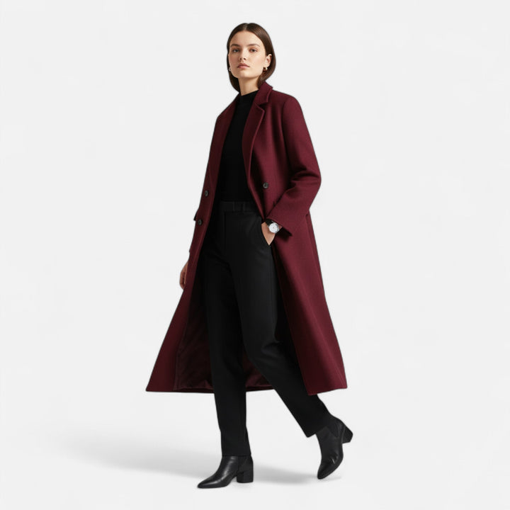 Women's Flattering Double Breasted Long Trench Coat