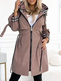 Women's Stylish Long Hooded Waterproof Coat