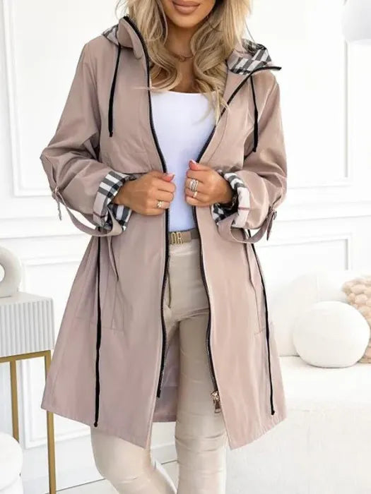 Women's Stylish Long Hooded Waterproof Coat