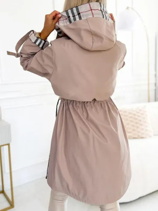 Women's Stylish Long Hooded Waterproof Coat