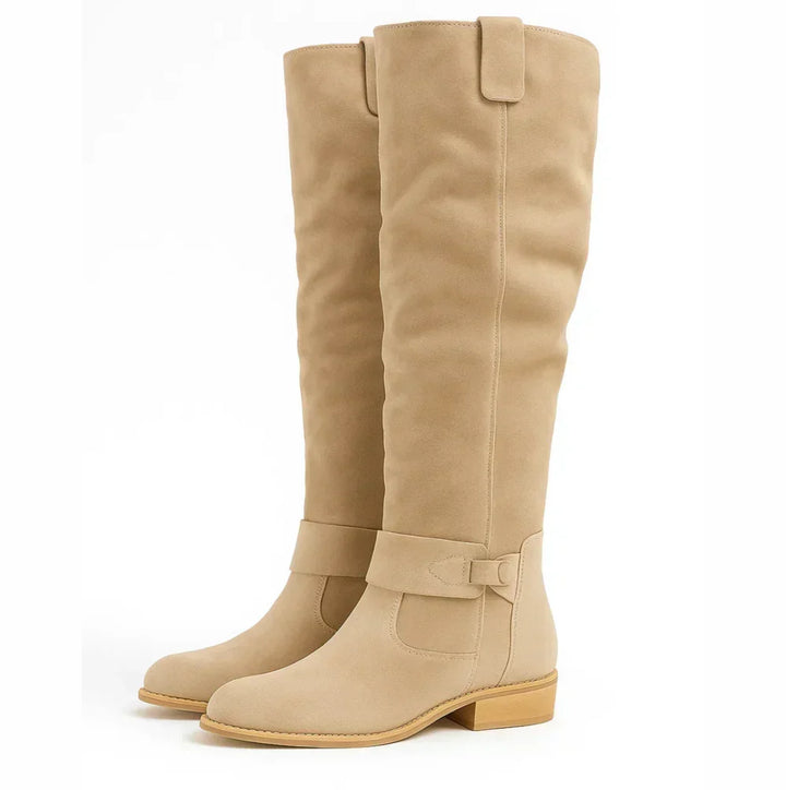 Women's Stylish Knee High Slouch Boots with Side Zip