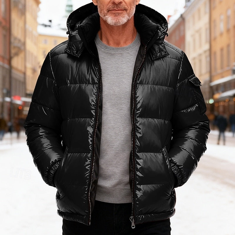 Men's Warm Quilted Hooded Puffer Jacket