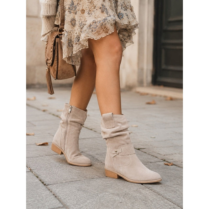 Women's Effortless Suede Ankle Boots with Block Heel