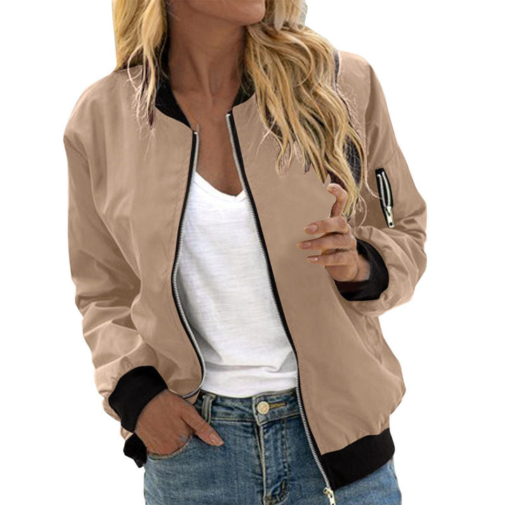 Women's Stylish Oversized Lightweight Zip Up Bomber Jacket