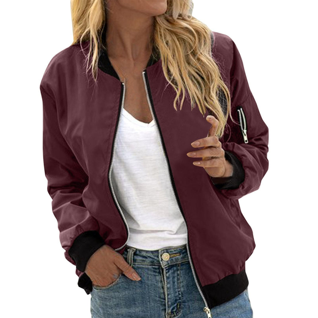 Women's Stylish Oversized Lightweight Zip Up Bomber Jacket