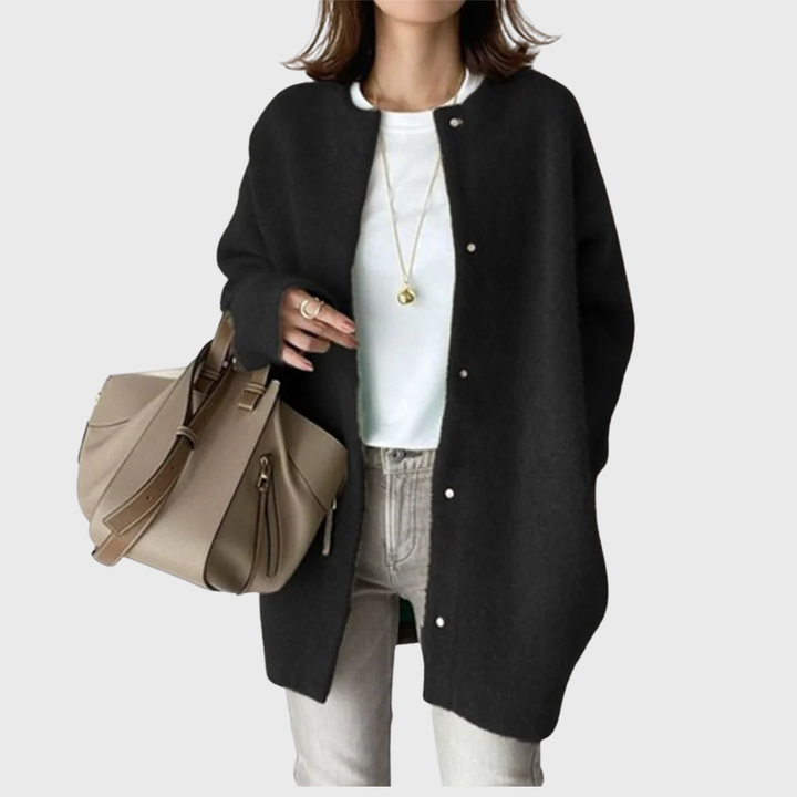 Women's Relaxed Longline Open Front Knit Cardigan