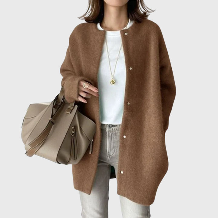 Women's Relaxed Longline Open Front Knit Cardigan