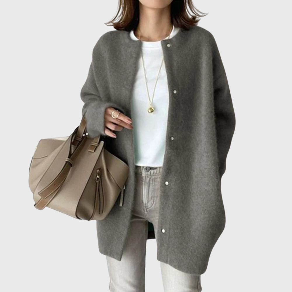 Women's Relaxed Longline Open Front Knit Cardigan