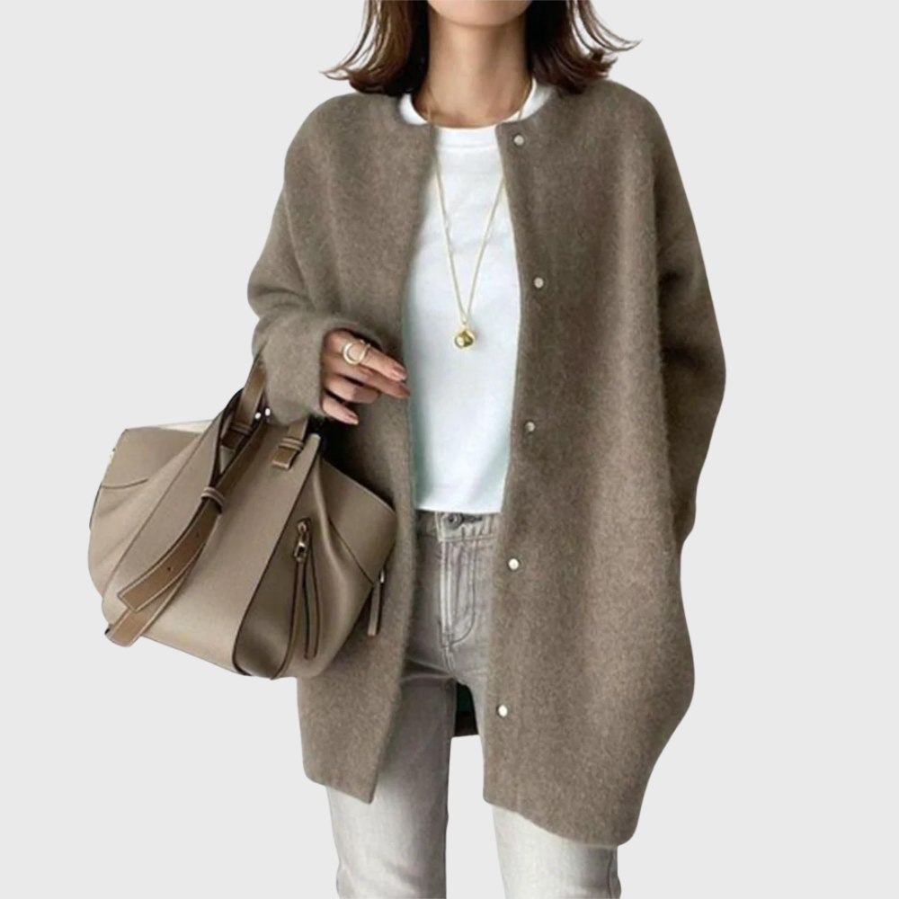 Women's Relaxed Longline Open Front Knit Cardigan
