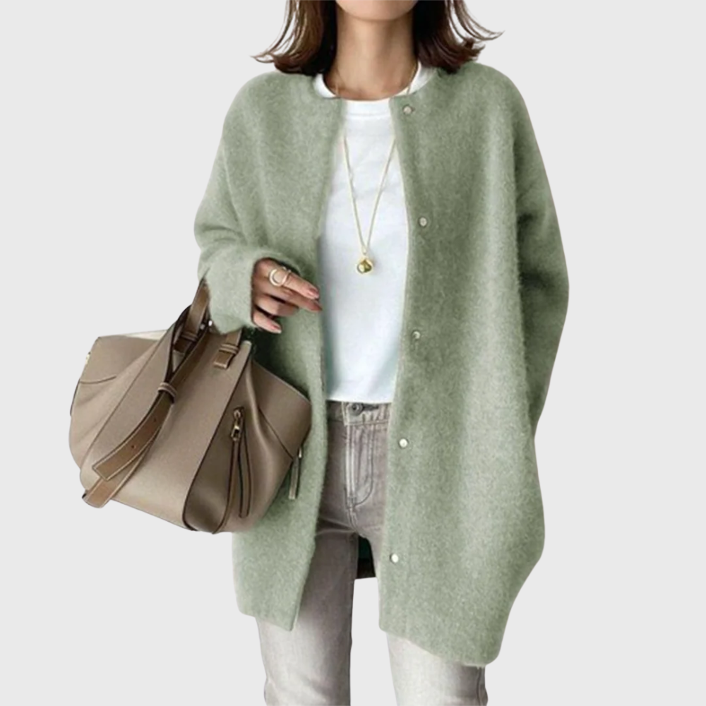 Women's Relaxed Longline Open Front Knit Cardigan