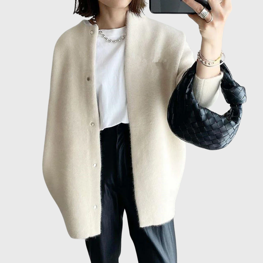 Women's Relaxed Longline Open Front Knit Cardigan