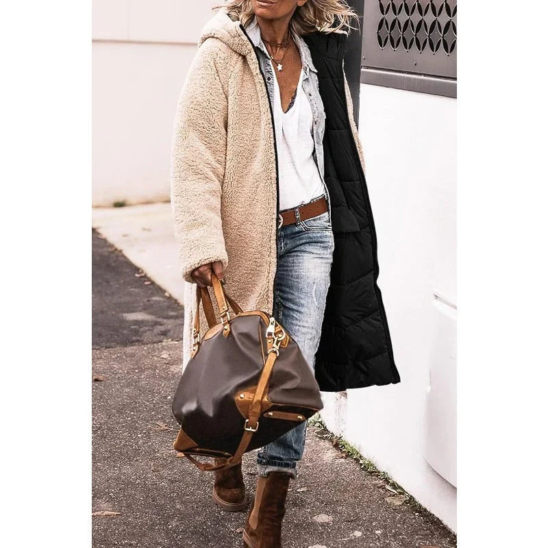 Women's Elegant Hooded Quilted Down Puffer Jacket