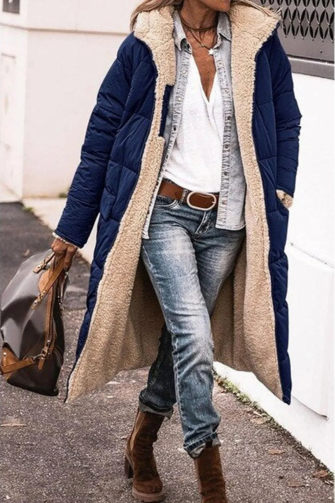 Women's Elegant Hooded Quilted Down Puffer Jacket