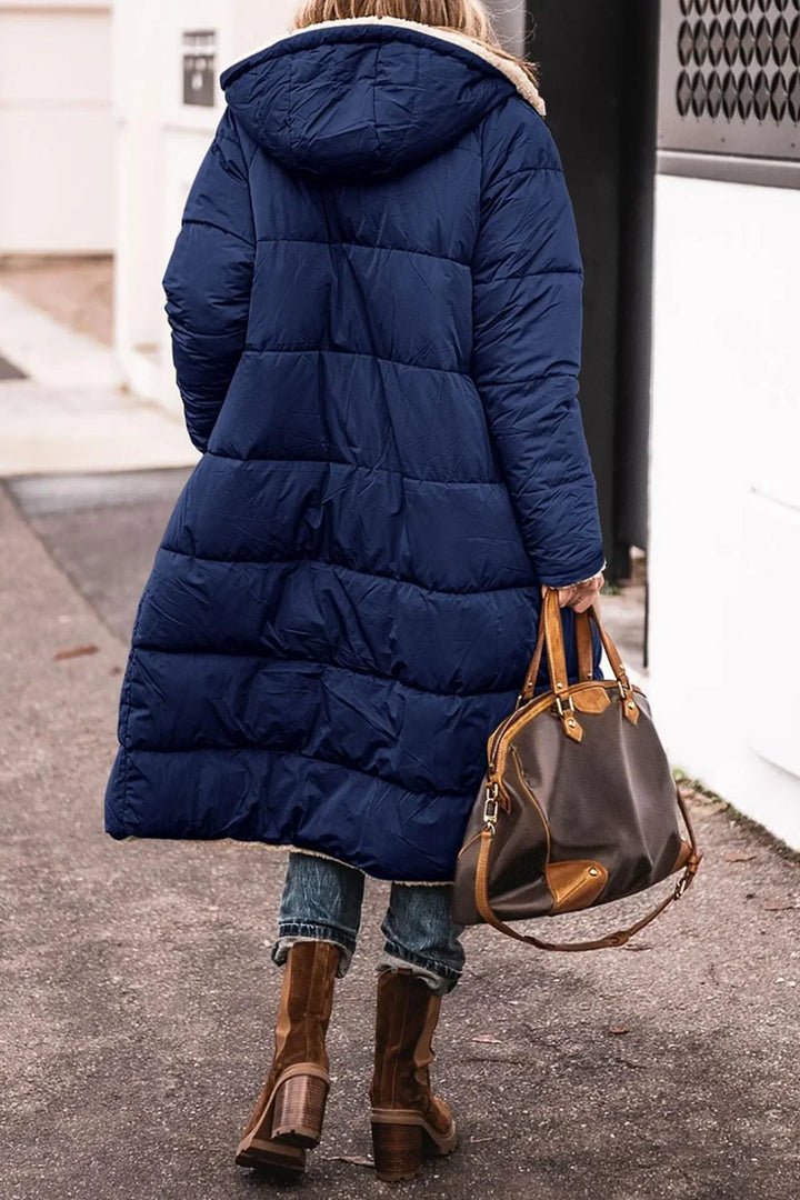 Women's Elegant Hooded Quilted Down Puffer Jacket