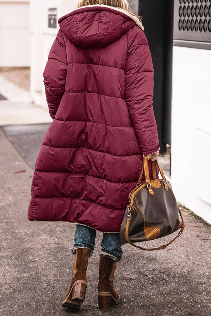 Women's Elegant Hooded Quilted Down Puffer Jacket
