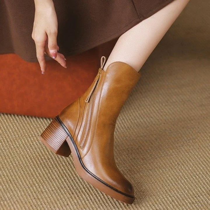 Women's Boots for Fall Heeled Ankle Leather (5)