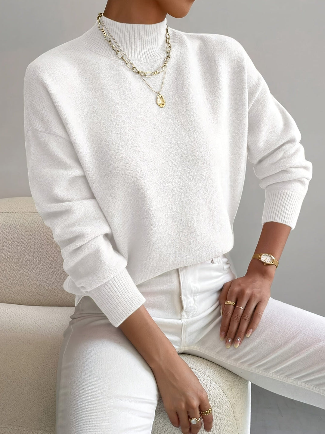 Women's Stylish Turtleneck Knit Sweater