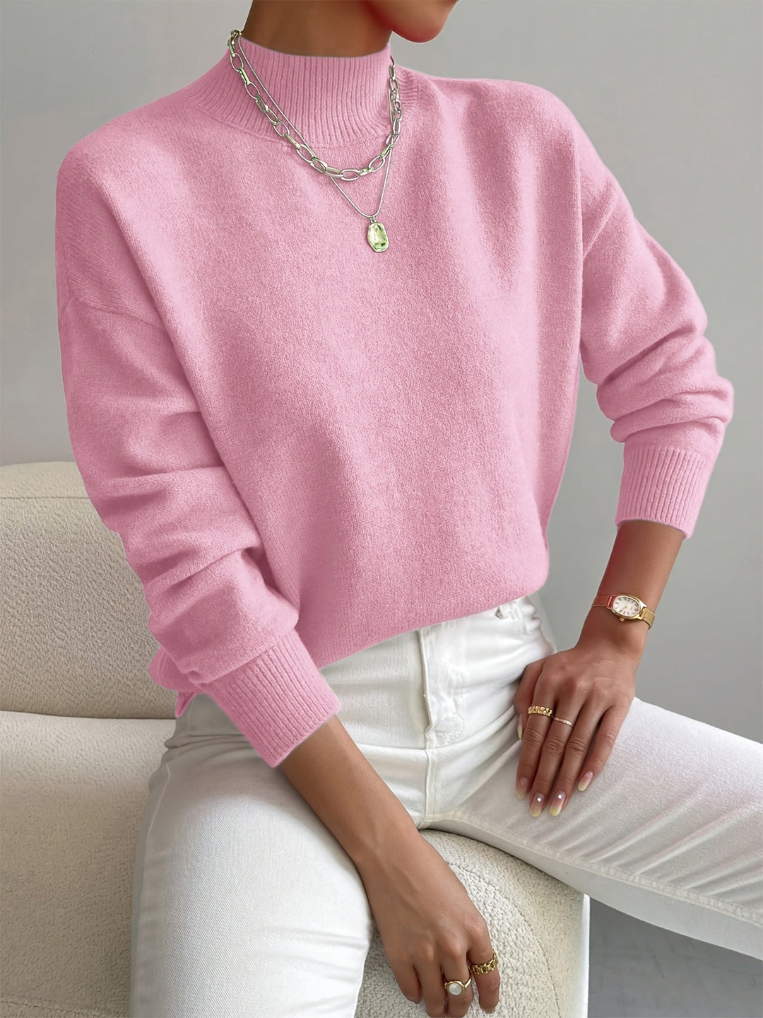 Women's Stylish Turtleneck Knit Sweater