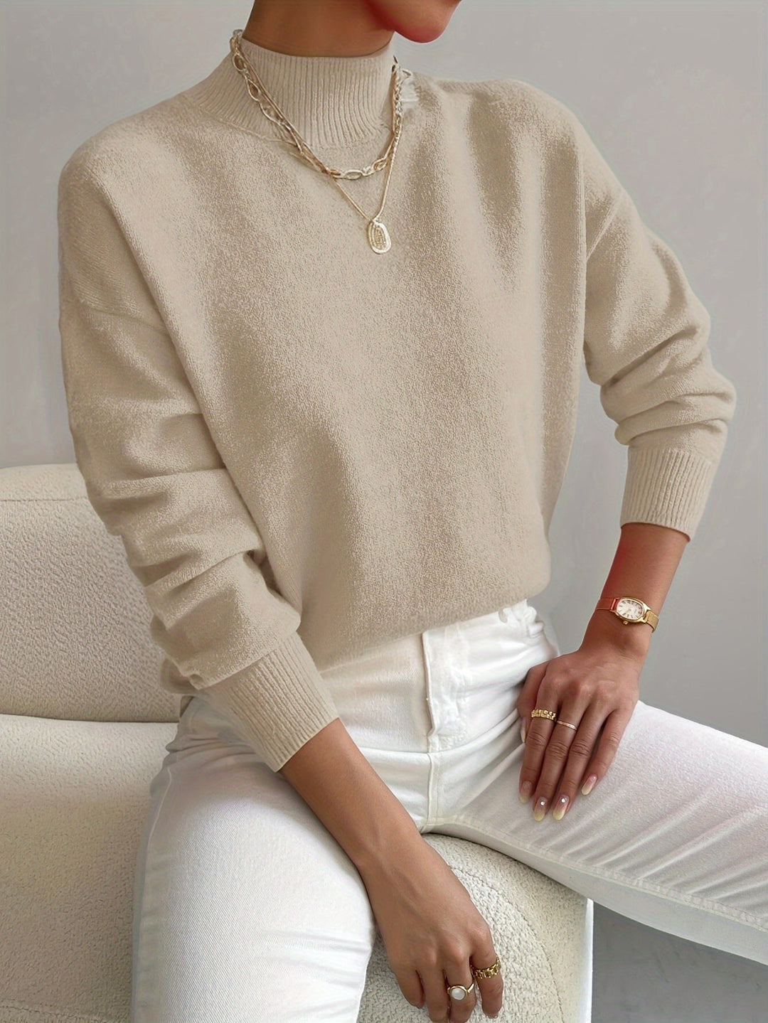 Women's Stylish Turtleneck Knit Sweater