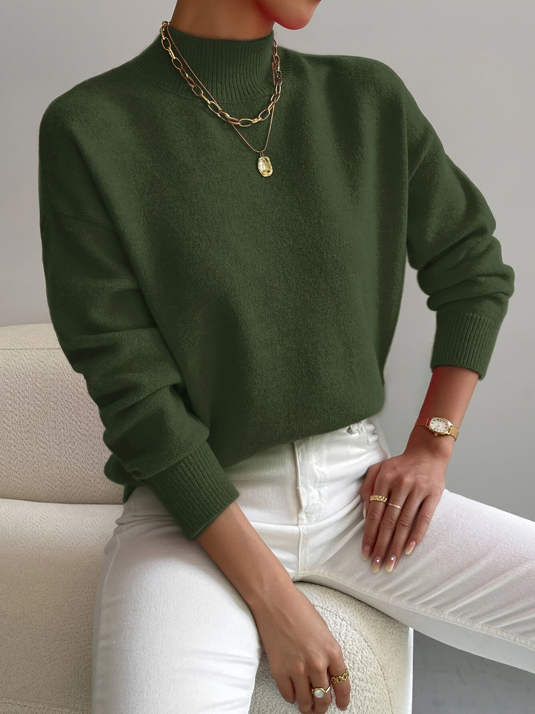 Women's Stylish Turtleneck Knit Sweater