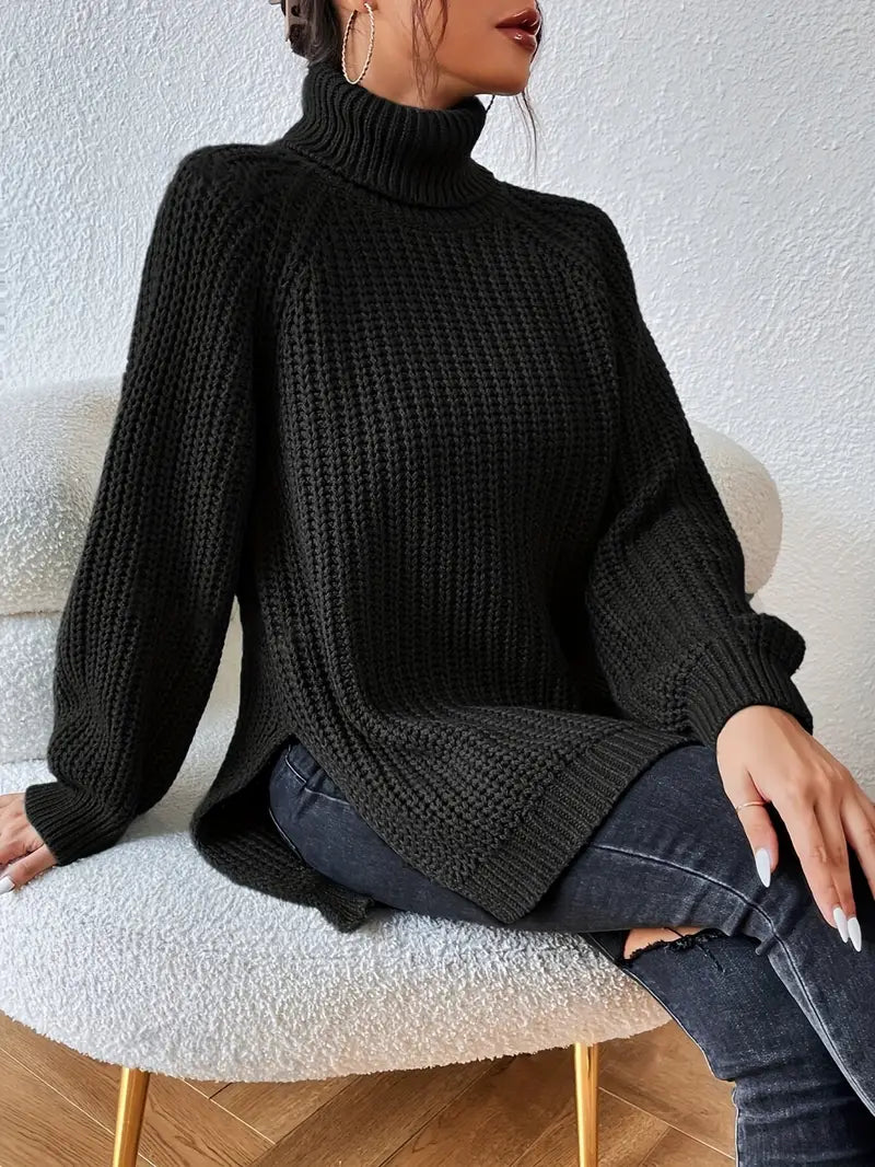 Women's Beautiful Chunky Knit Turtleneck Sweater