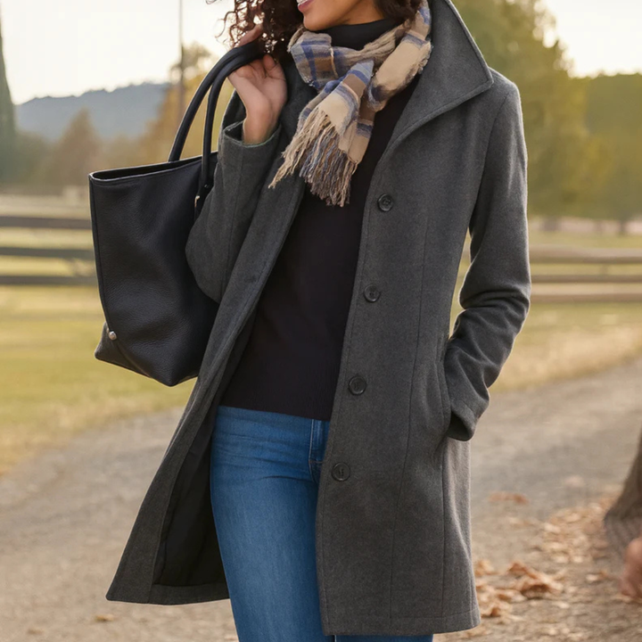 Women's Classic Winter Jacket for Cold Days in Grey