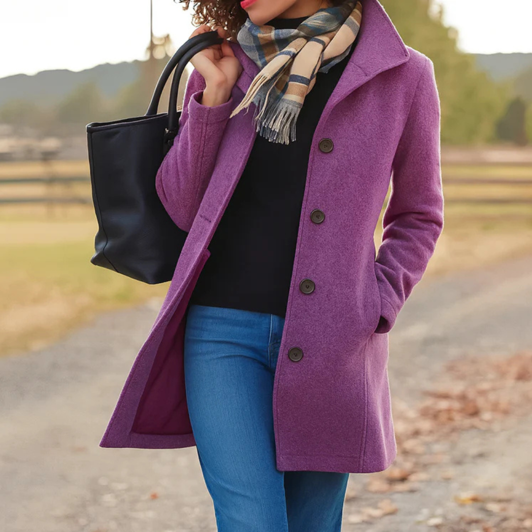Women's Classic Winter Jacket for Cold Days in Purple