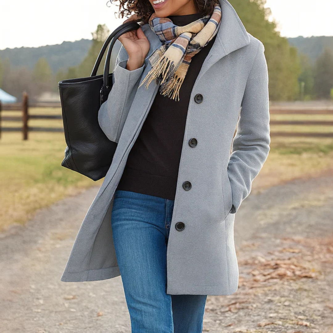 Women's Classic Winter Jacket for Cold Days in Silberfarben