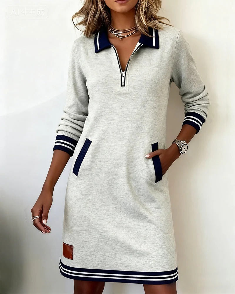 Women's Cotton Midi Dress for Winter Weddings in Grey