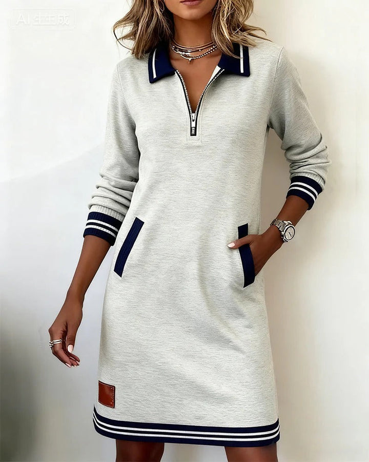 Women's Cotton Midi Dress for Winter Weddings in Grey