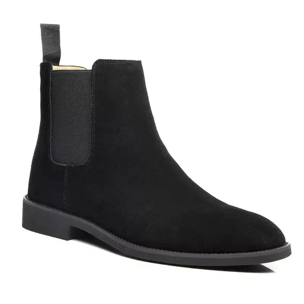 Women's Fall Boots Chelsea Ankle Slip-On in Black Suede