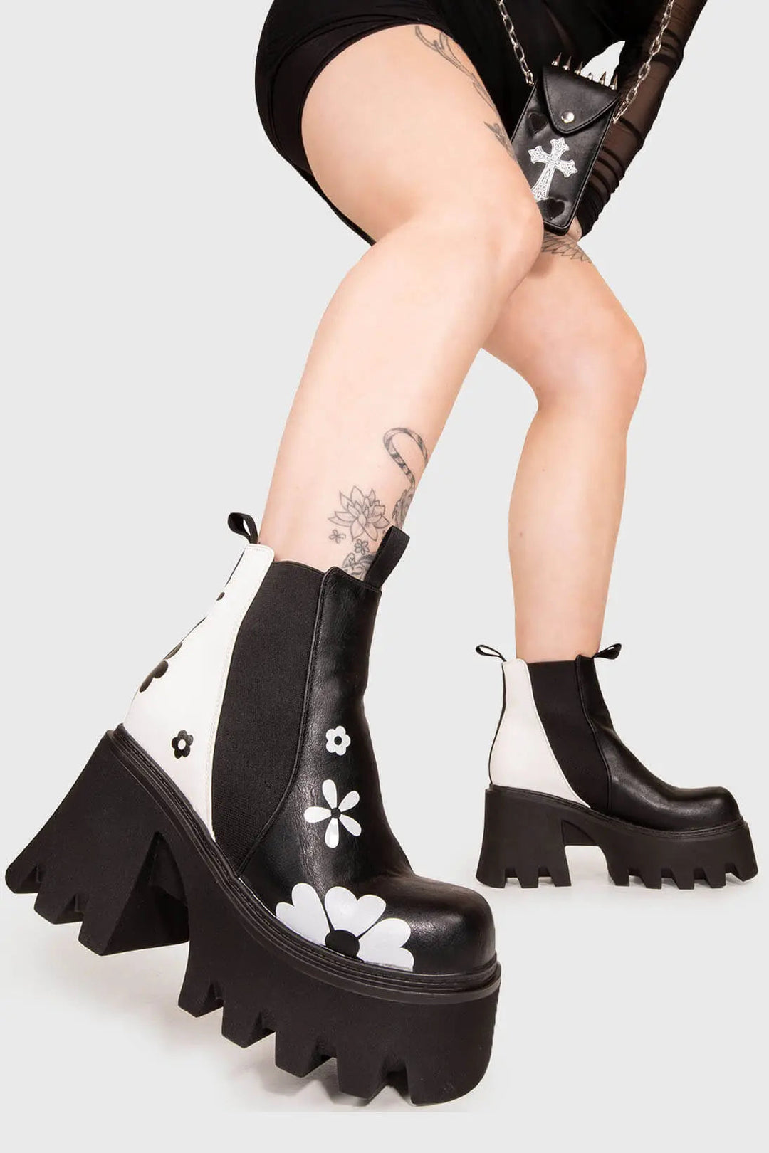 Women's Fall Boots Chunky Platform Ankle Black
