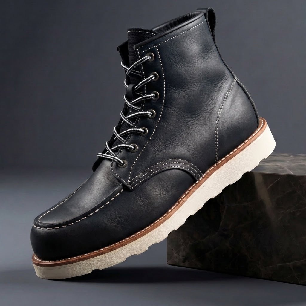 Women's Fall Boots in Hand-Crafted Leather in Obsidian Black