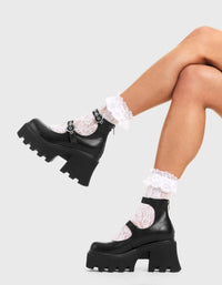 Emilia | Women's Fall Boots Platform Ankle Lace-Up