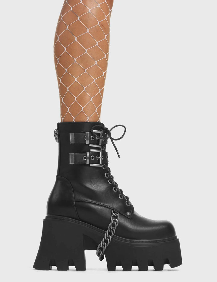 Women's Fall Boots with Chunky Black Platform