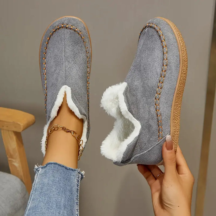 Women's Fall Boots with Faux Fur Lining in Grey