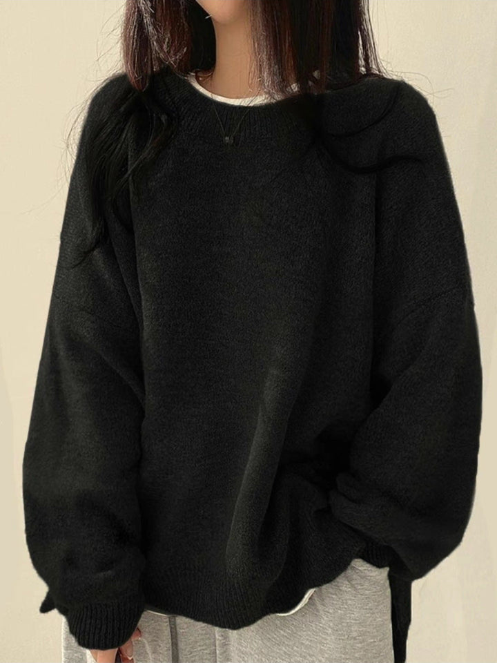 Women's Pretty Oversized Knit Crewneck Sweater