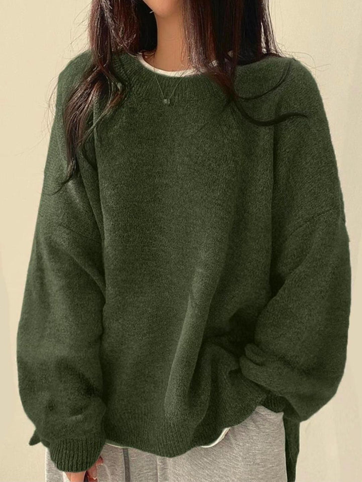 Women's Pretty Oversized Knit Crewneck Sweater