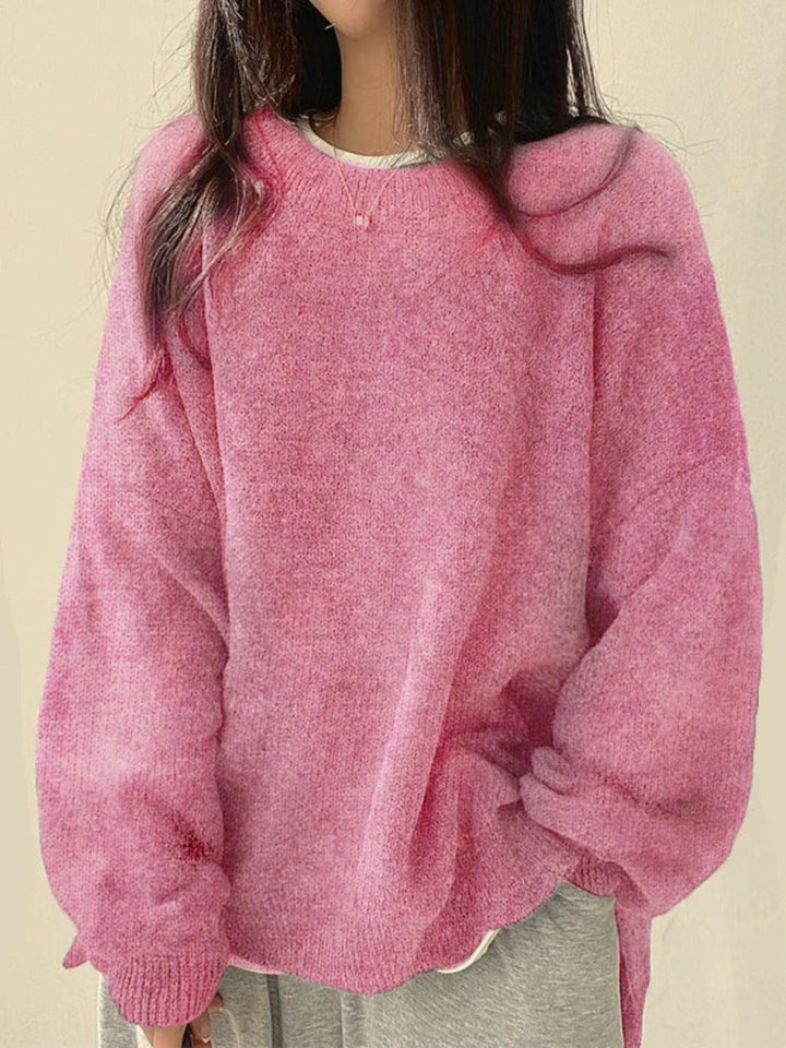 Women's Pretty Oversized Knit Crewneck Sweater