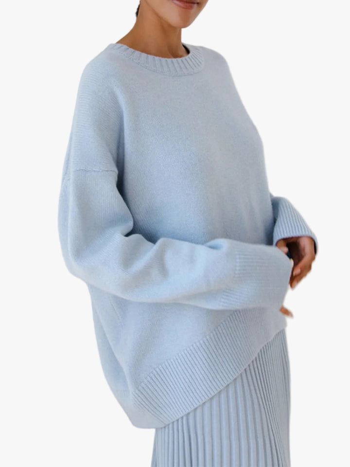 Women's Sophisticated Ribbed Knit Crewneck Sweater