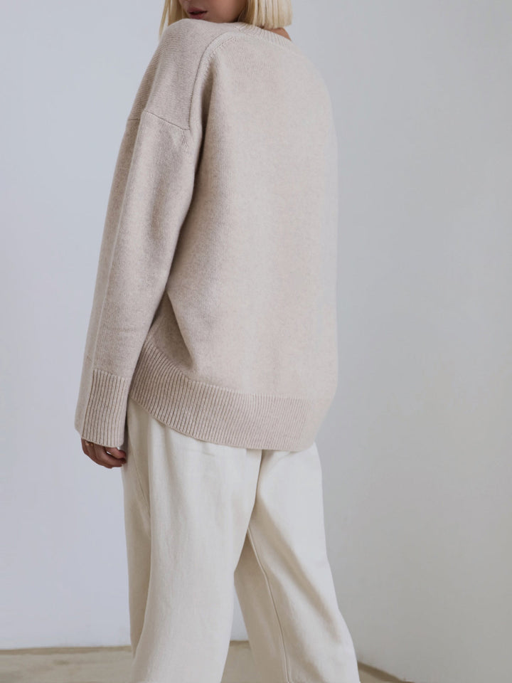 Women's Sophisticated Ribbed Knit Crewneck Sweater