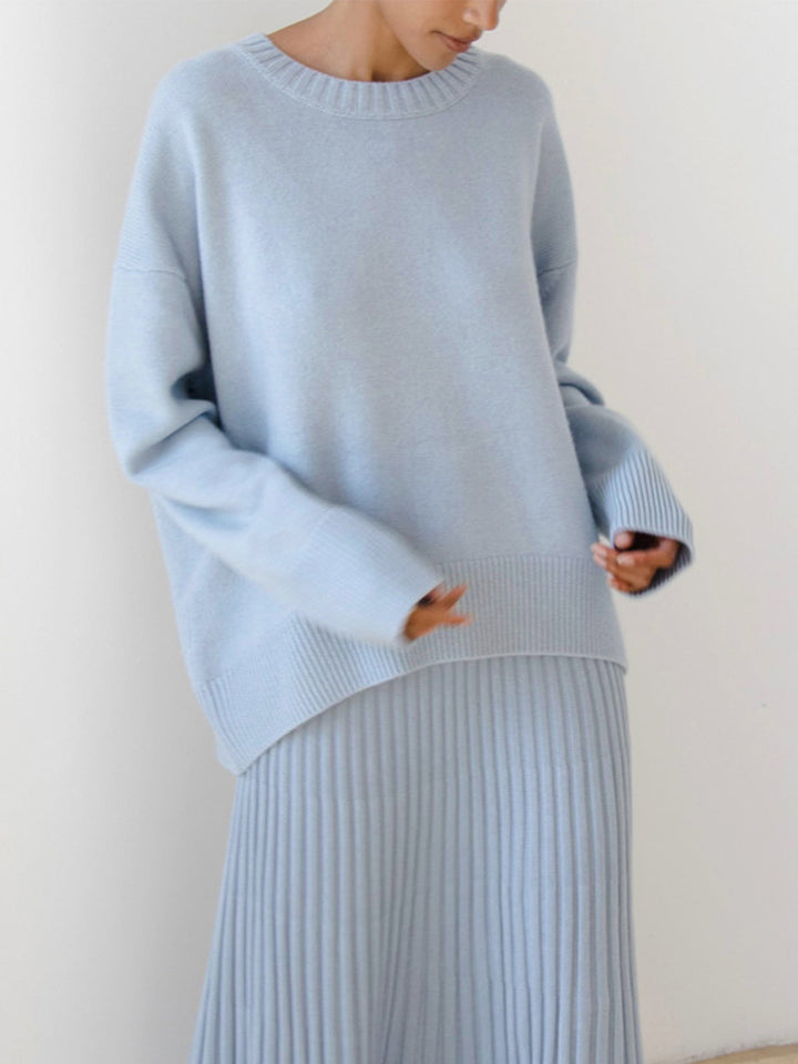 Women's Sophisticated Ribbed Knit Crewneck Sweater