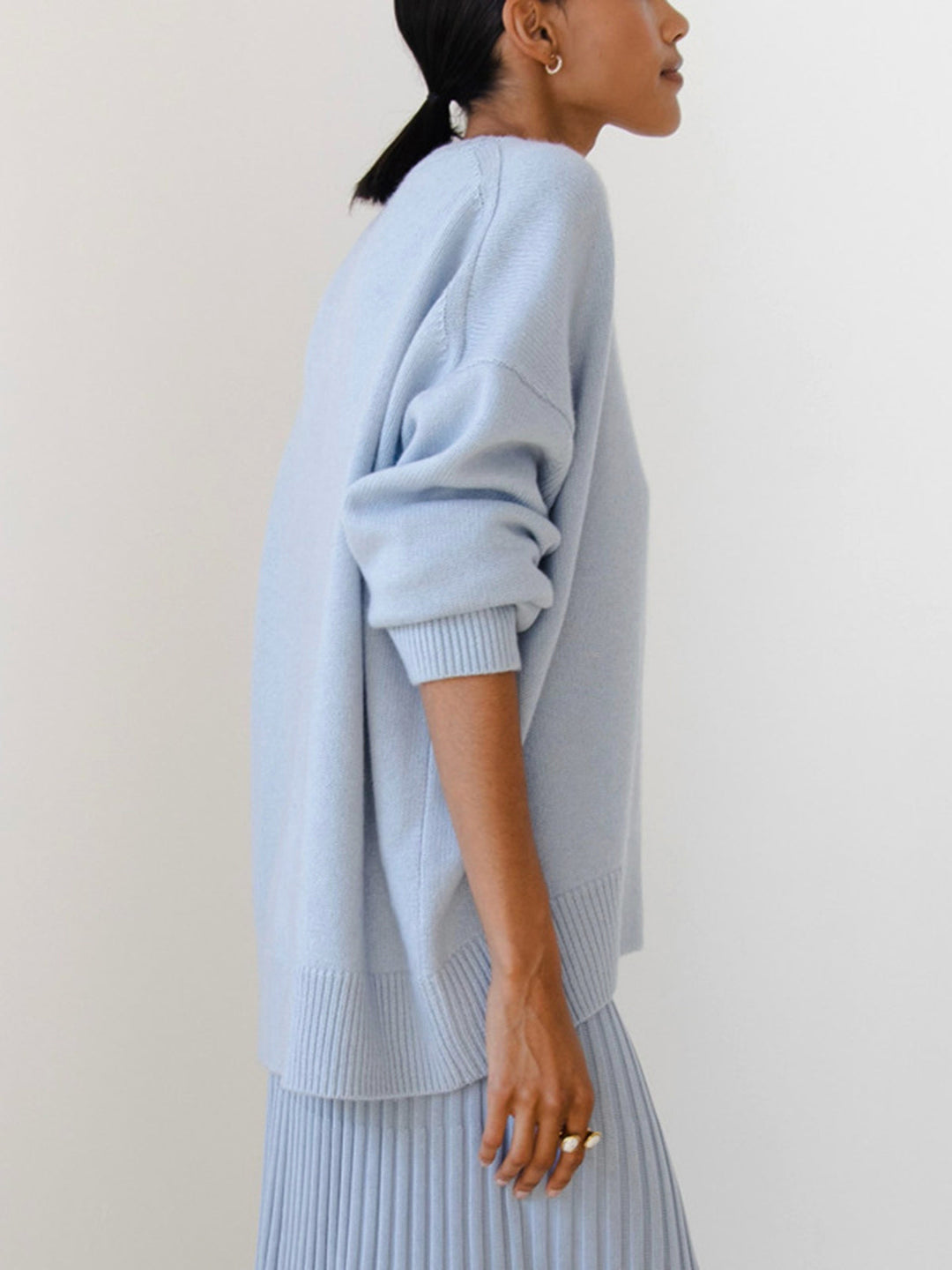 Women's Sophisticated Ribbed Knit Crewneck Sweater