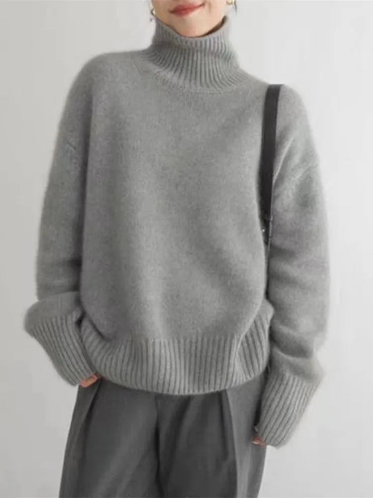 Women's Trendy Turtleneck Knit Sweater